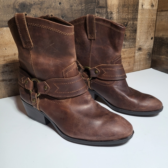 Vintage Mossimo Leather Harness Boots 